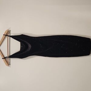 Iris Los Angeles Size S Black Sparkle Dress - Spaghetti Strap Little Black Dress